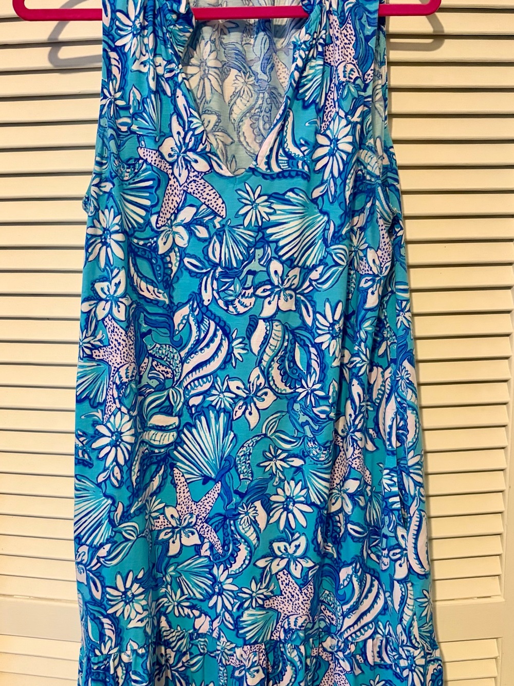 Lilly Pulitzer Blue and White Floral Print Sundress